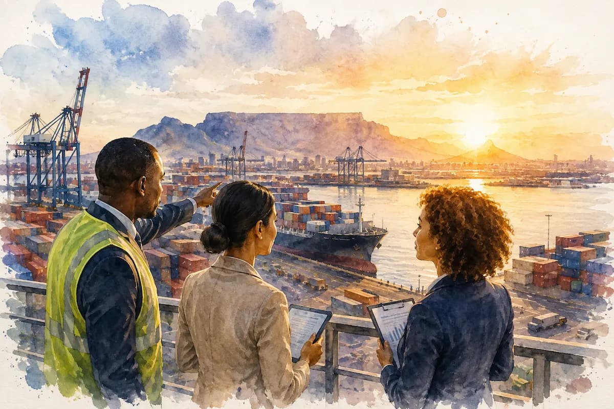 Port workers in training session