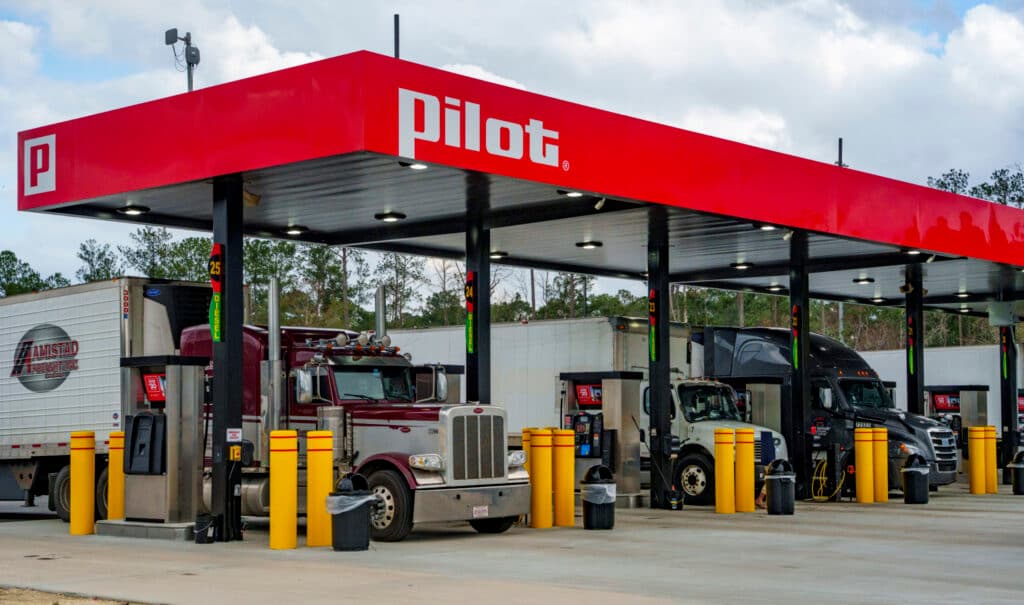 Pilot travel center with truck parking