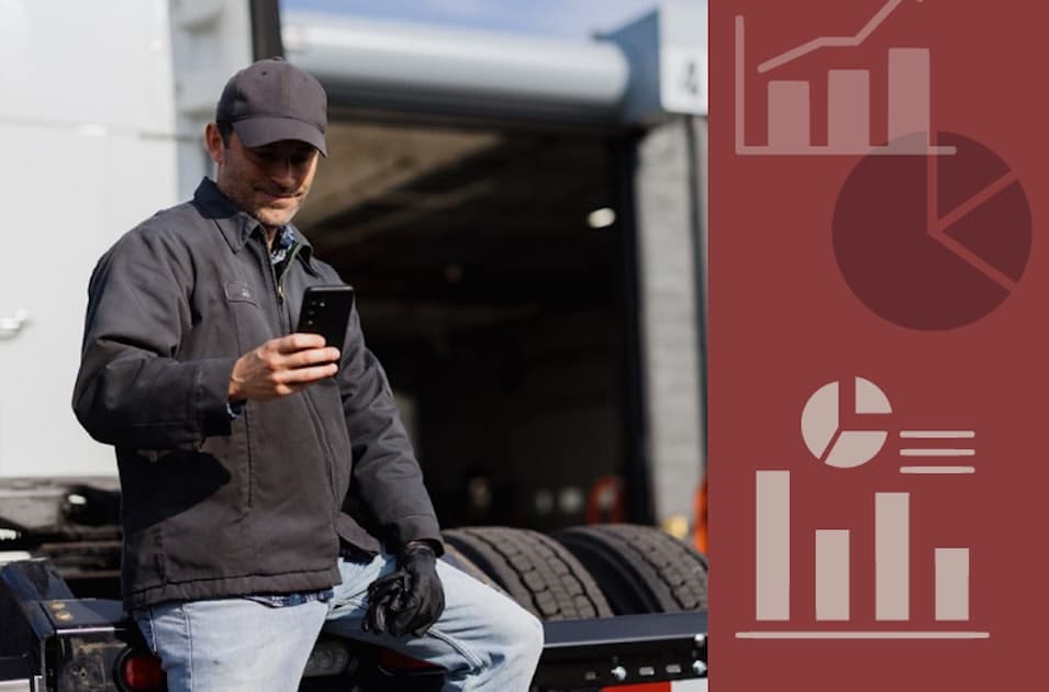 Owner-operator checking payment notifications on a phone