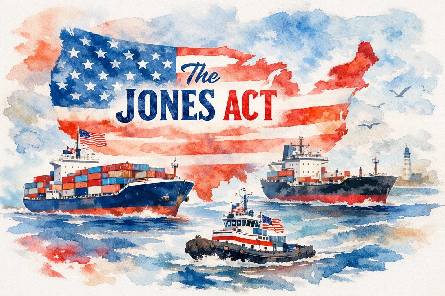 US flag vessel and cargo ship